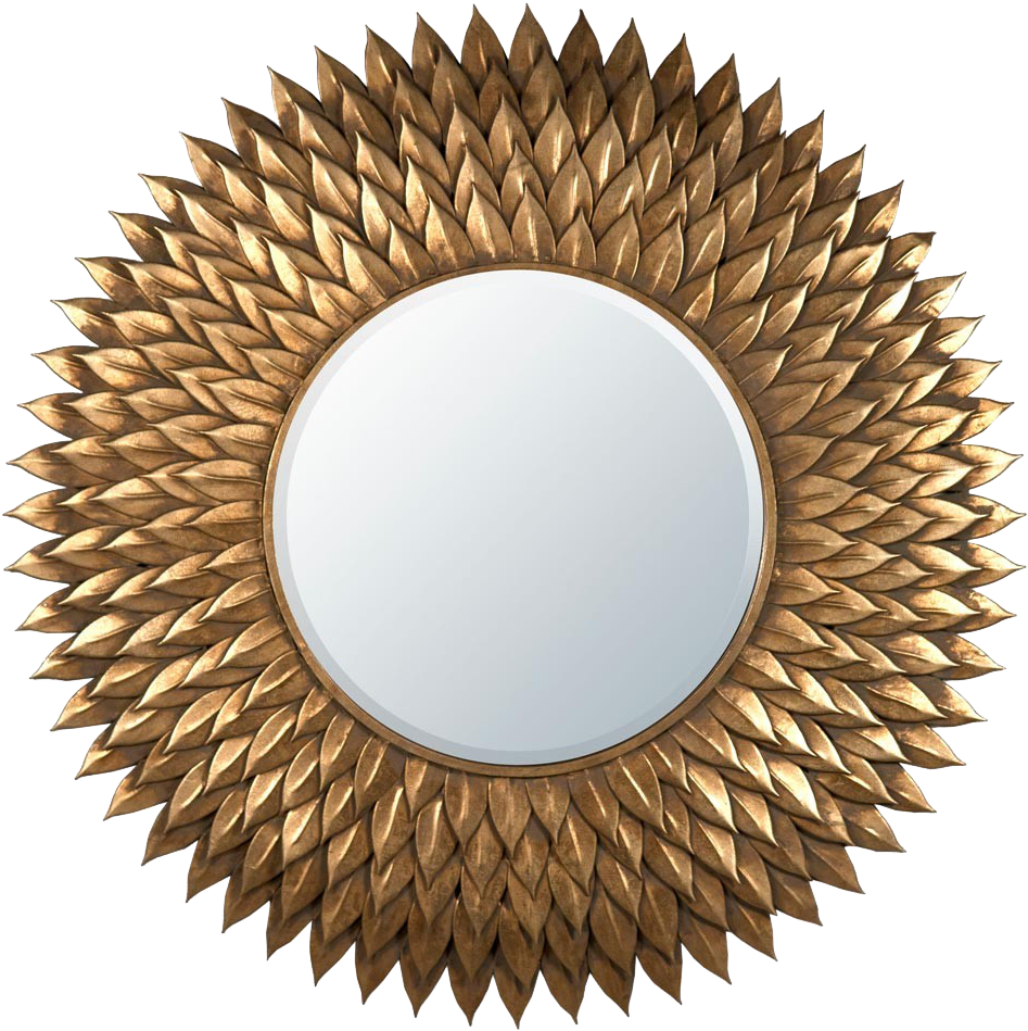 Golden Leaf Design Wall Mirror