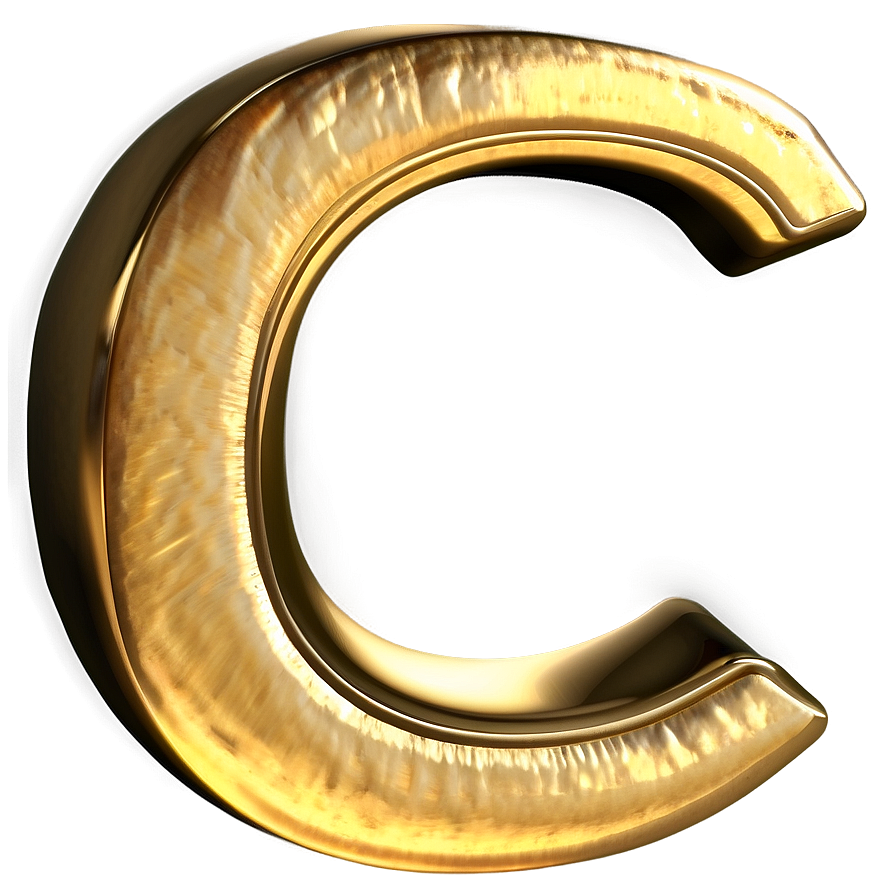 Golden Letter C Png 06112024