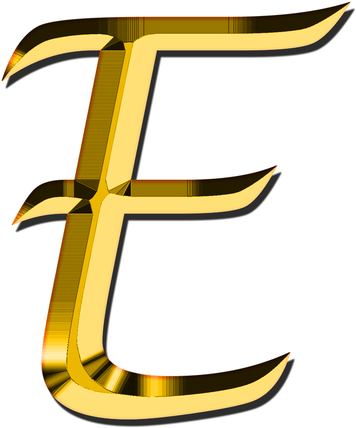 Golden Letter E Design