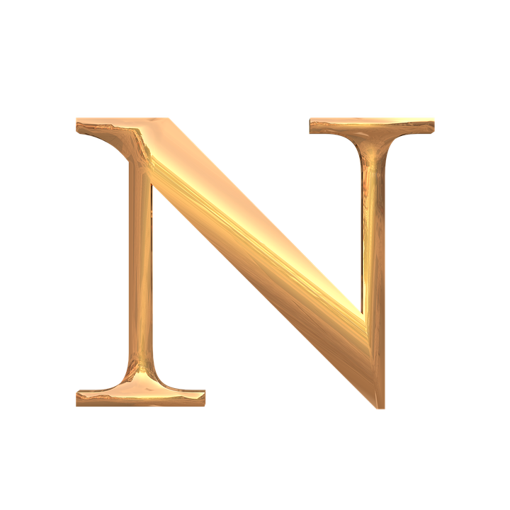 Golden Letter N Graphic