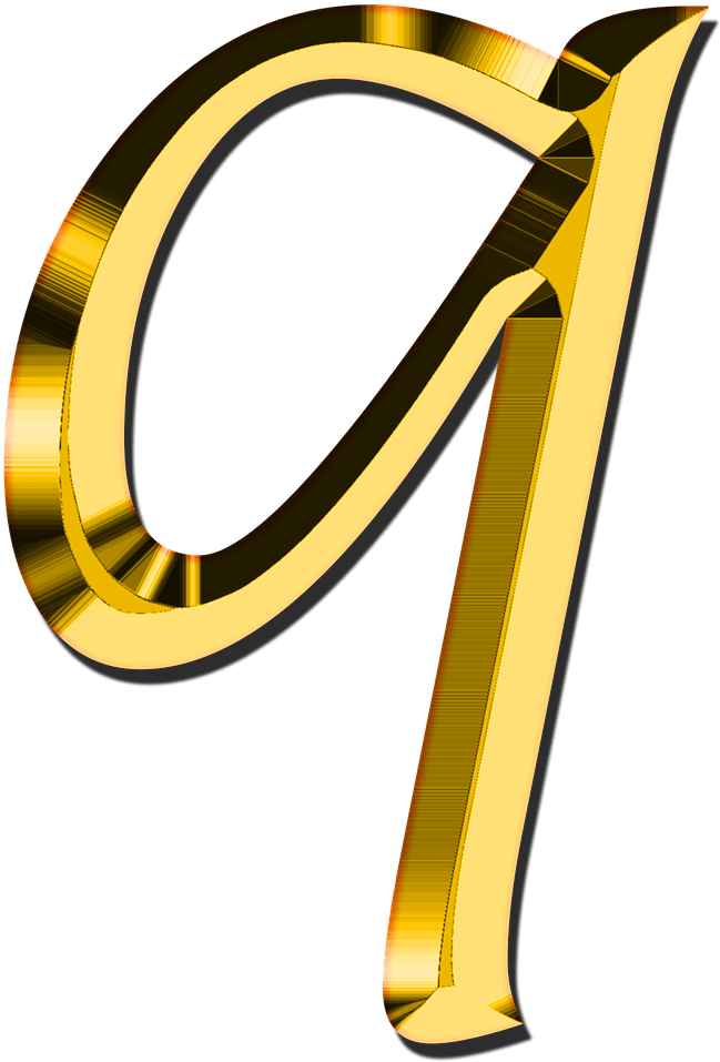 Golden Letter Q Graphic