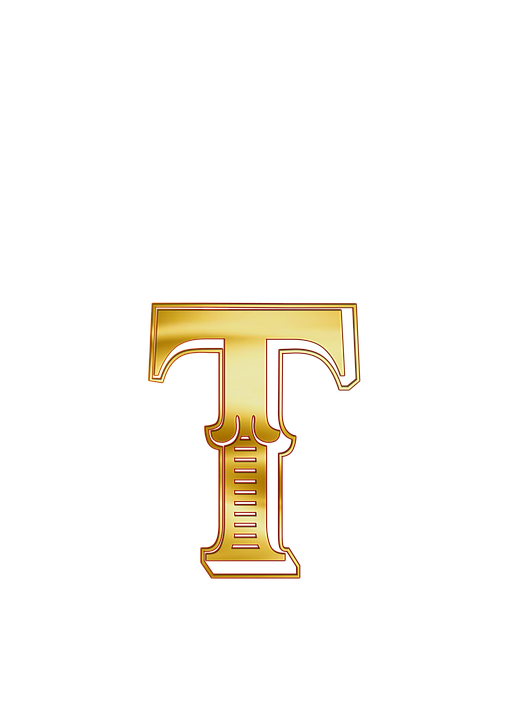 Golden Letter T Design