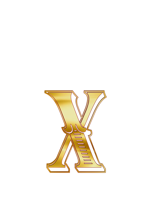 Golden Letter X Design