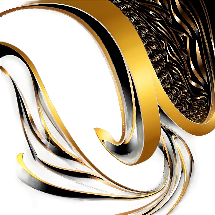 Golden Line Abstract Swirl Png 06262024