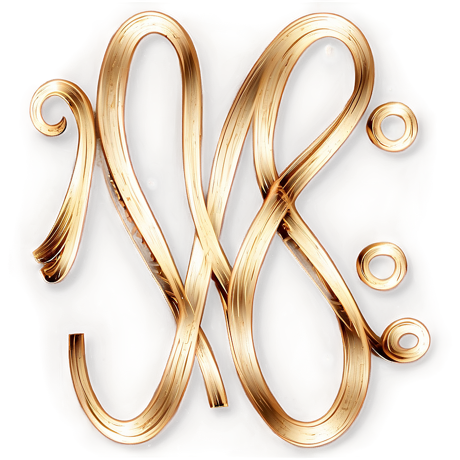 Golden Line Calligraphy Stroke Png 17