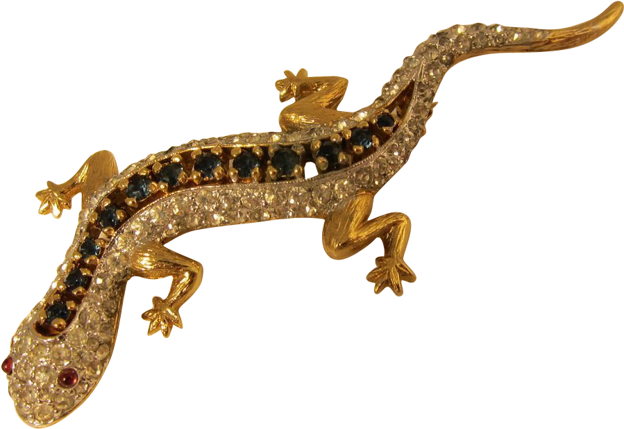 Golden Lizard Brooch Jewelry