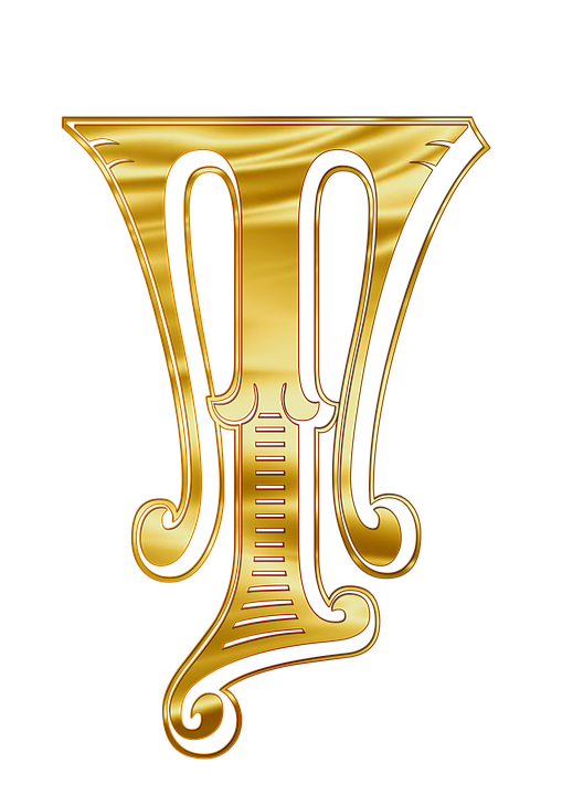 Golden Lyre Graphicon Teal Background