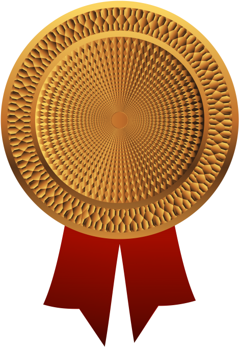 Golden Medalwith Red Ribbon