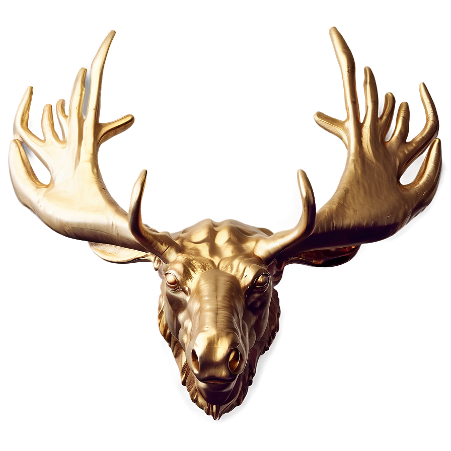 Golden Moose Head Luxury Design Png 06292024