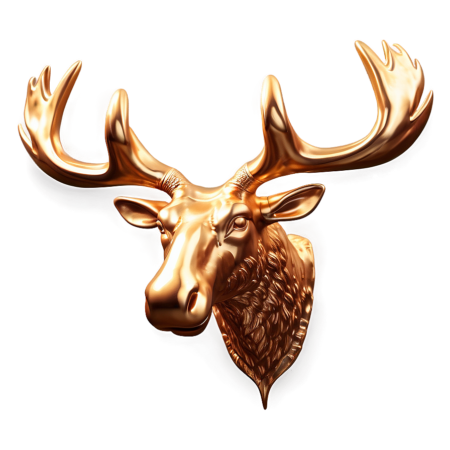 Golden Moose Head Luxury Design Png 41