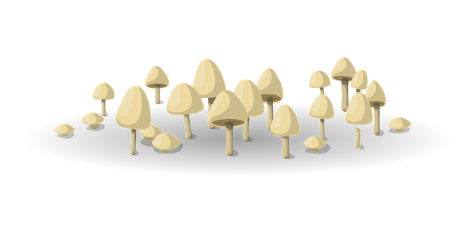 Golden Mushroom Cluster Illustration