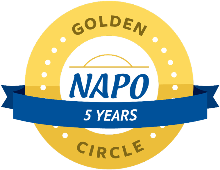 Golden N A P O Circle5 Years Anniversary Logo