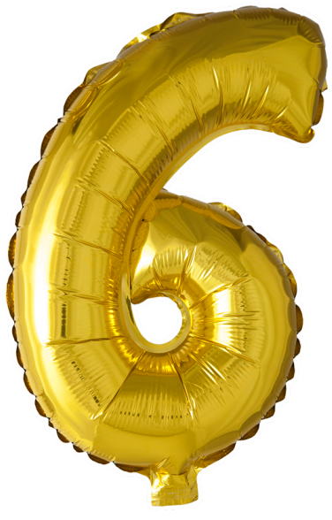 Golden Number6 Balloon