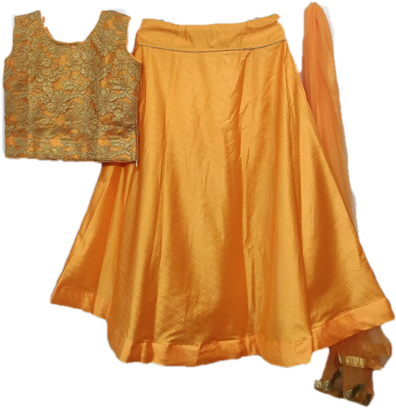 Golden Orange Lehenga Set