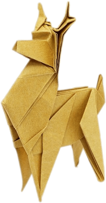 Golden Origami Deer