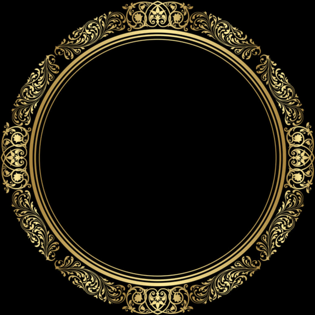 Golden Ornate Frame Circle