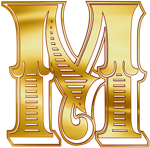 Golden Ornate Letter M