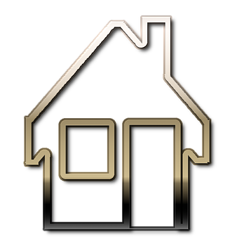 Golden Outline House Icon