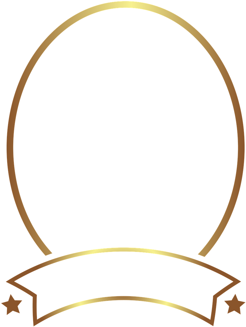 Golden Oval Framewith Banner