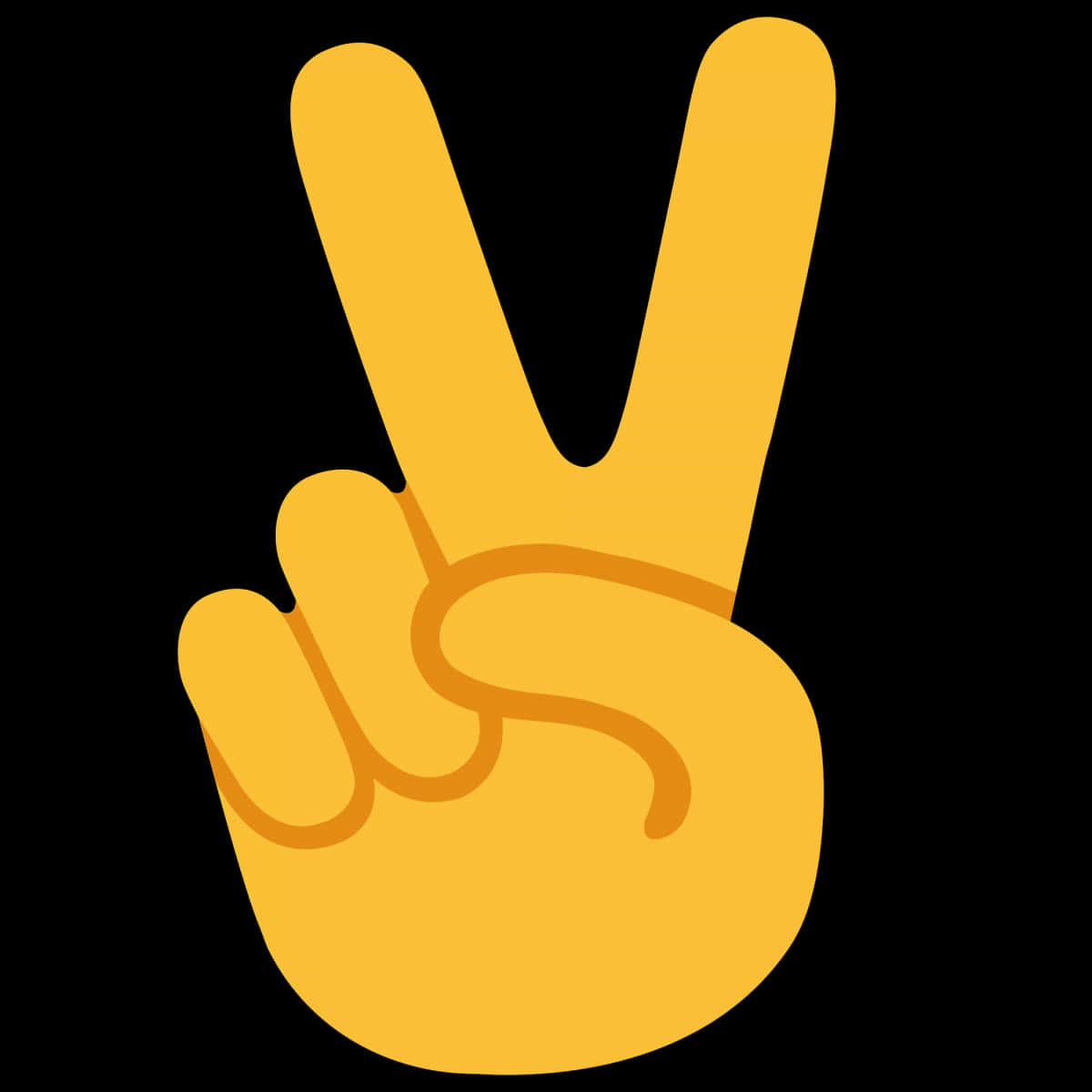 Golden Peace Sign Emoji