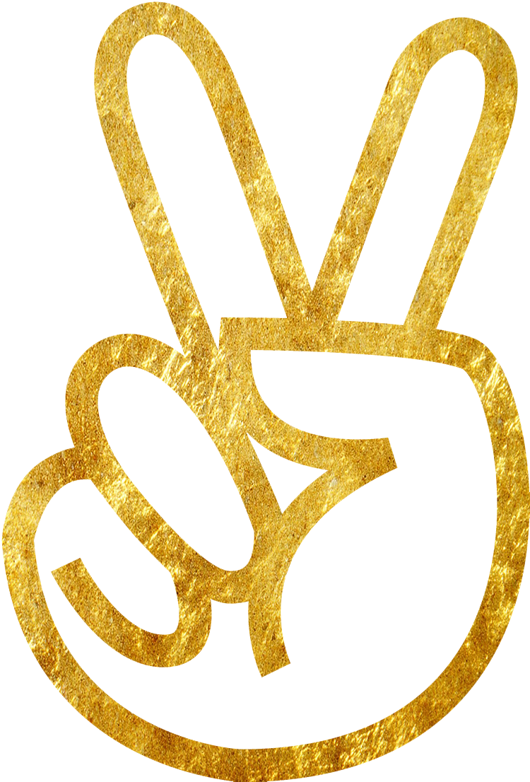 Golden Peace Symbol Graphic