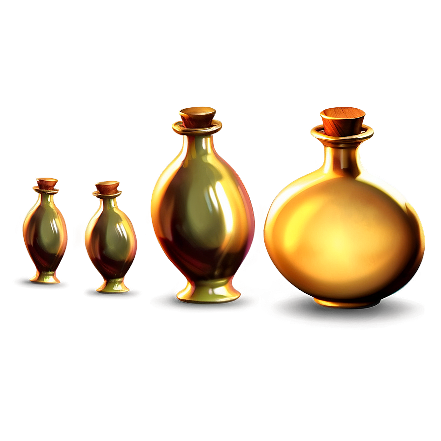 Golden Potion Bottle Png Njv