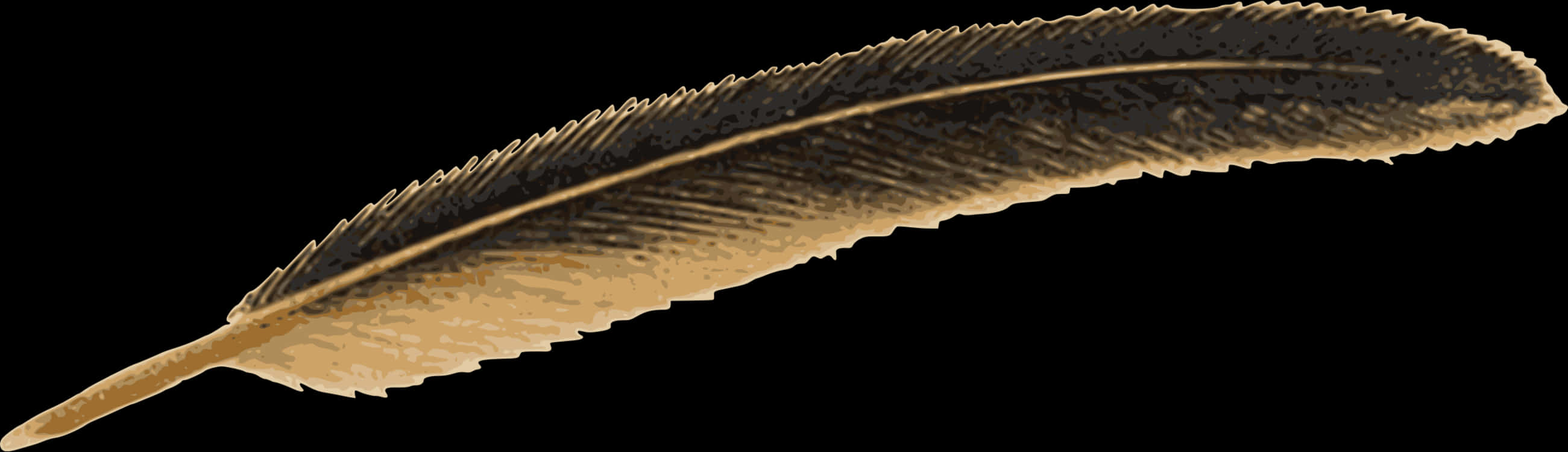 Golden Quill Feather Isolated