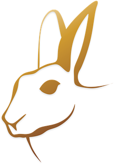 Golden Rabbit Silhouette Graphic