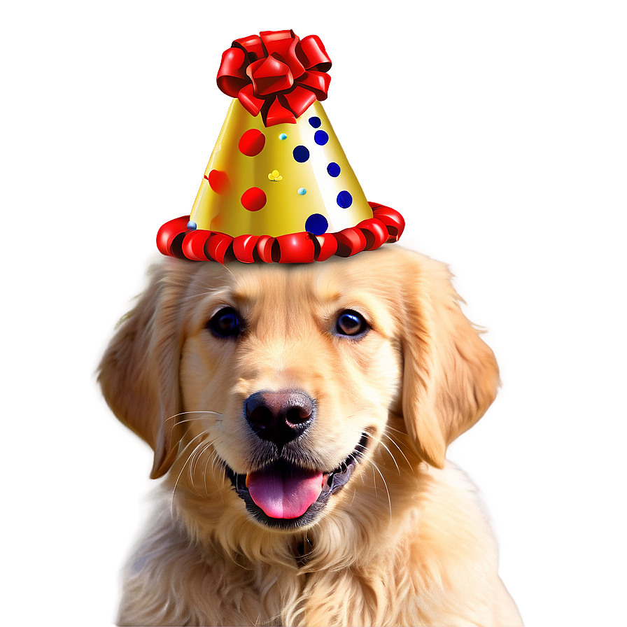 Golden Retriever Puppy Birthday Hat Png 62