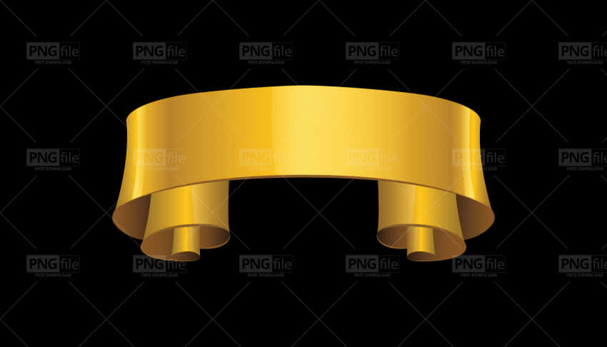 Golden Ribbon Banner Graphic