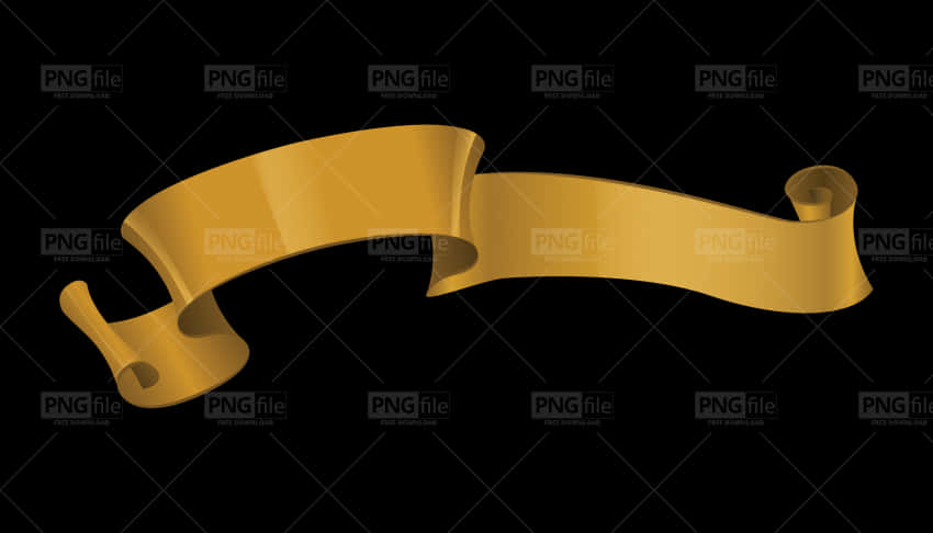 Golden Ribbon Banner Graphic