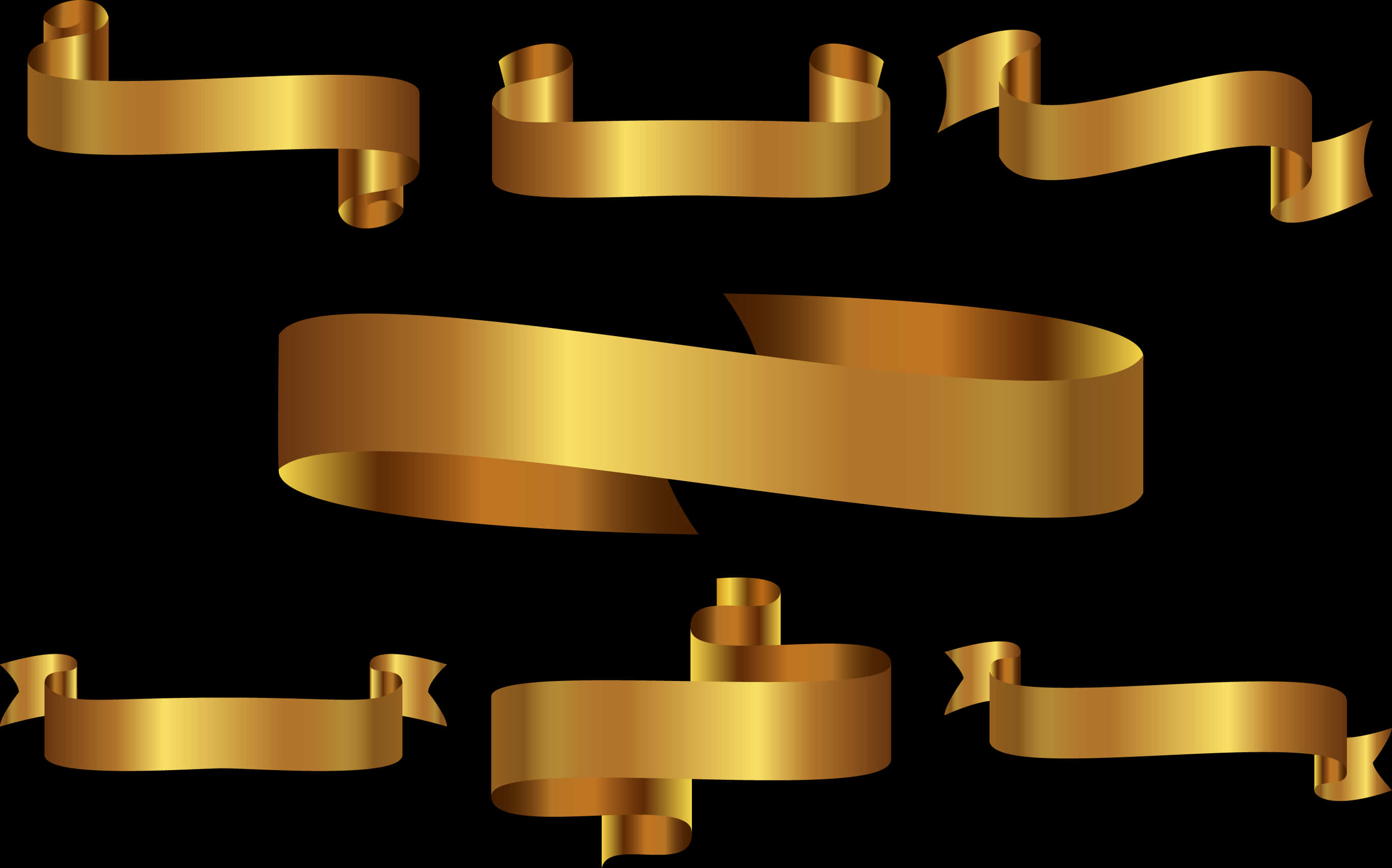 Golden Ribbon Banner Set