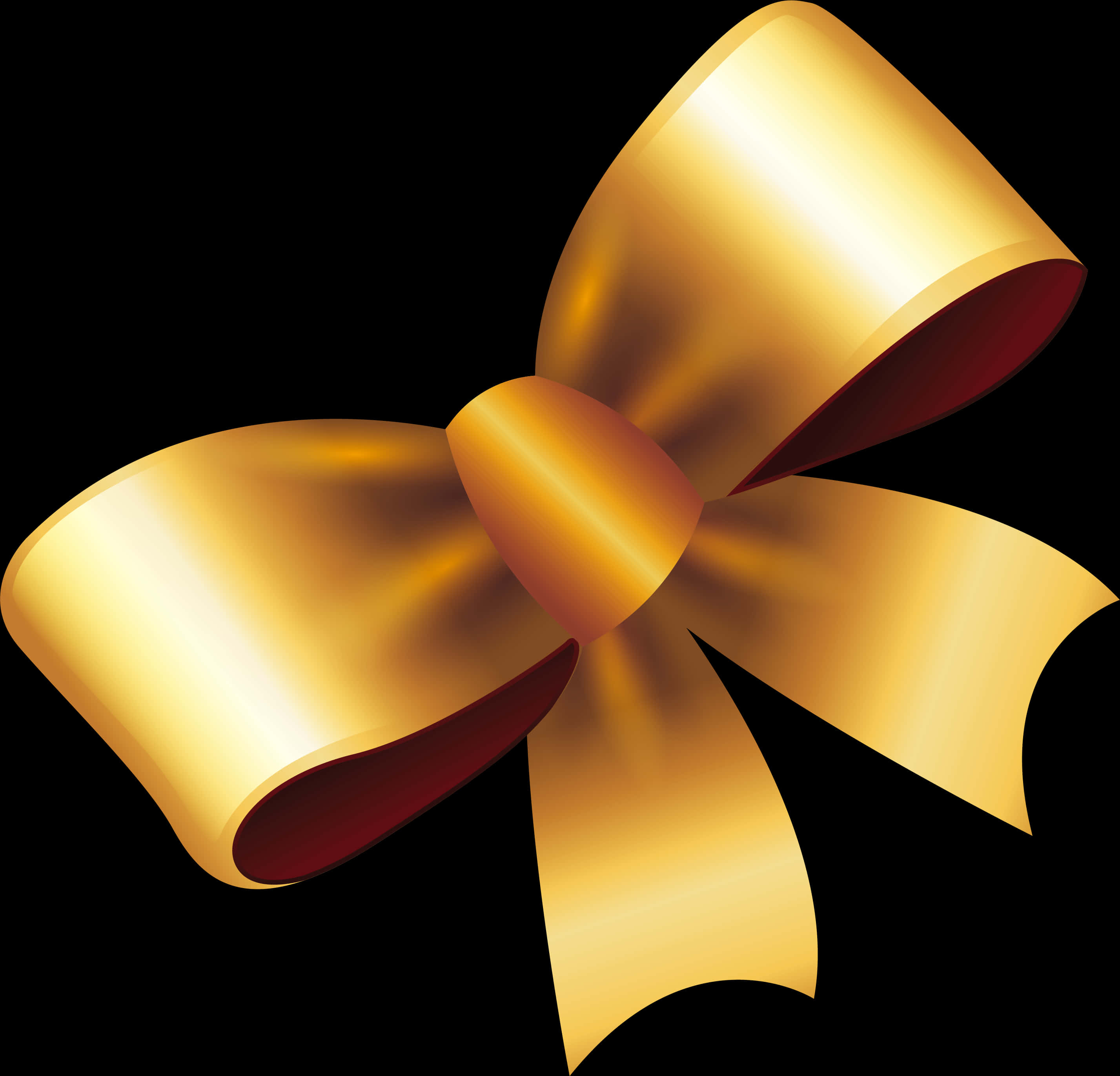 Golden Ribbon Bow Graphic