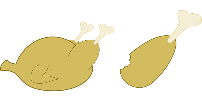 Golden Roast Chickenand Drumstick Illustration