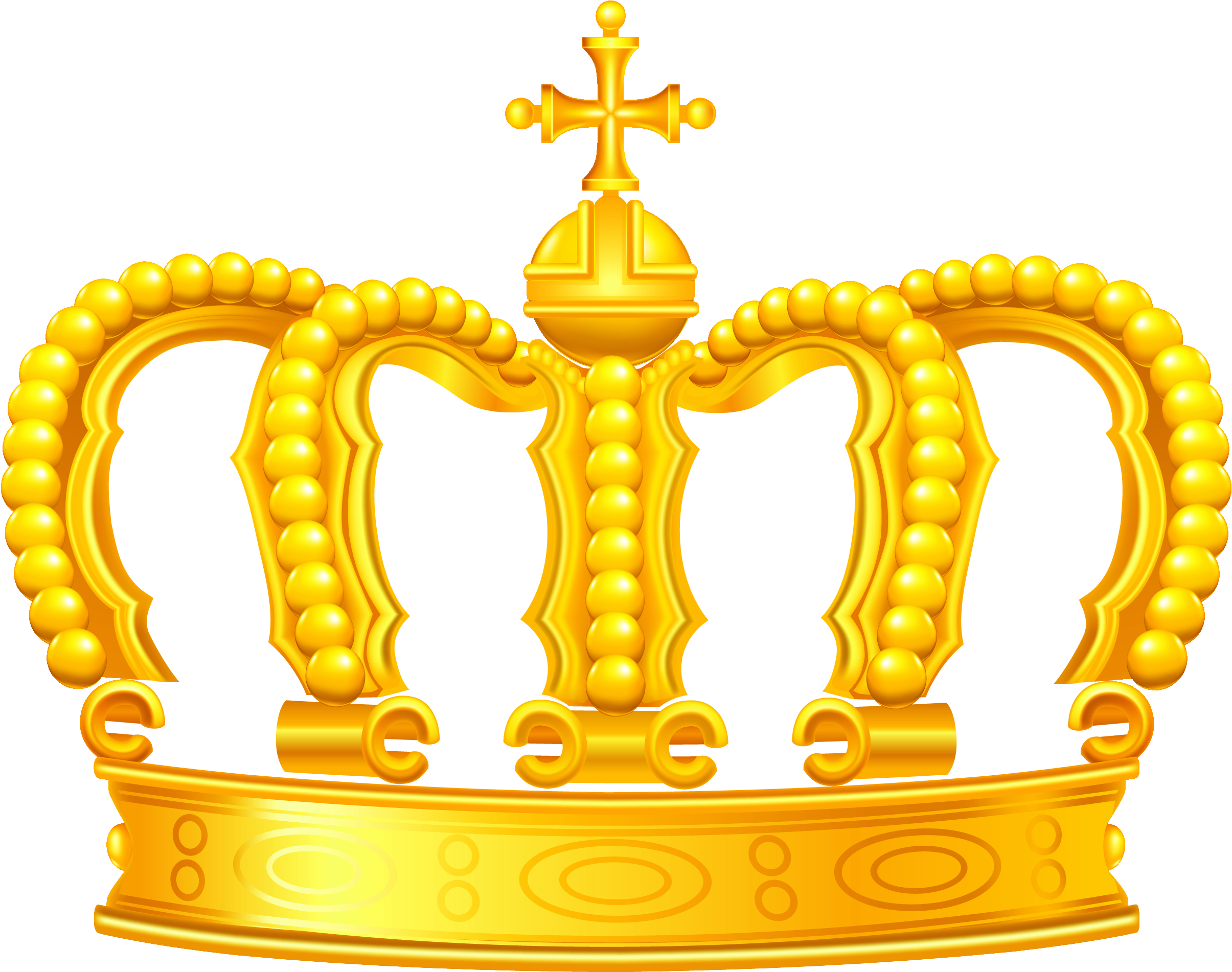 Golden Royal Crown Transparent Background.png