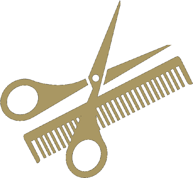 Golden Scissorsand Comb Icon