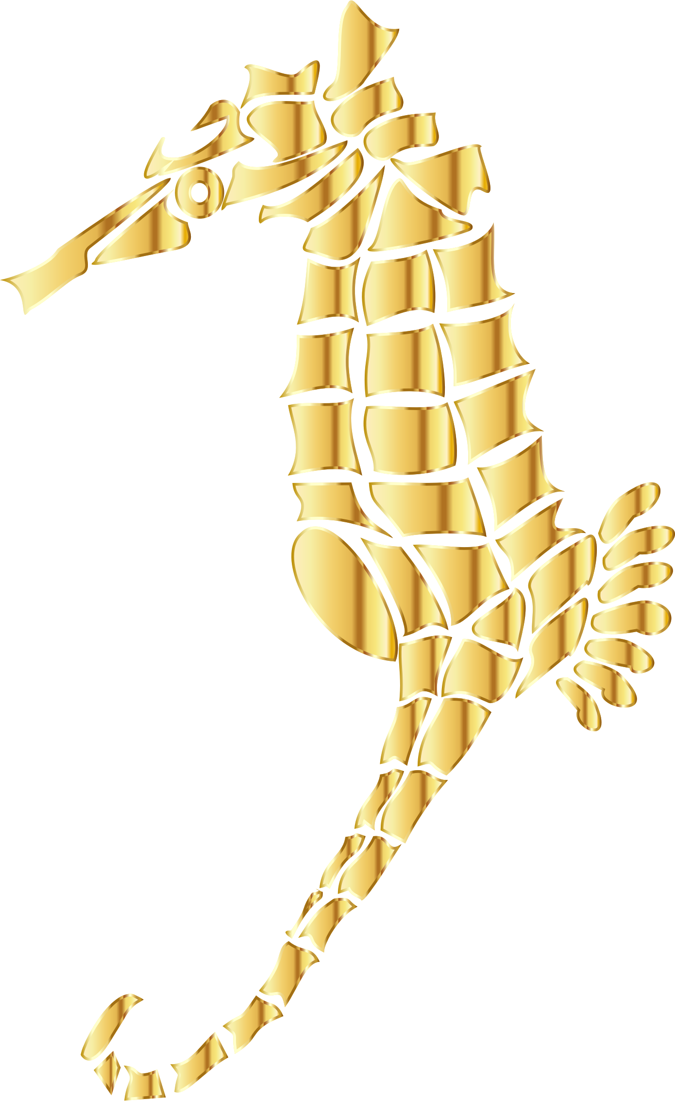 Golden Seahorse Illustration