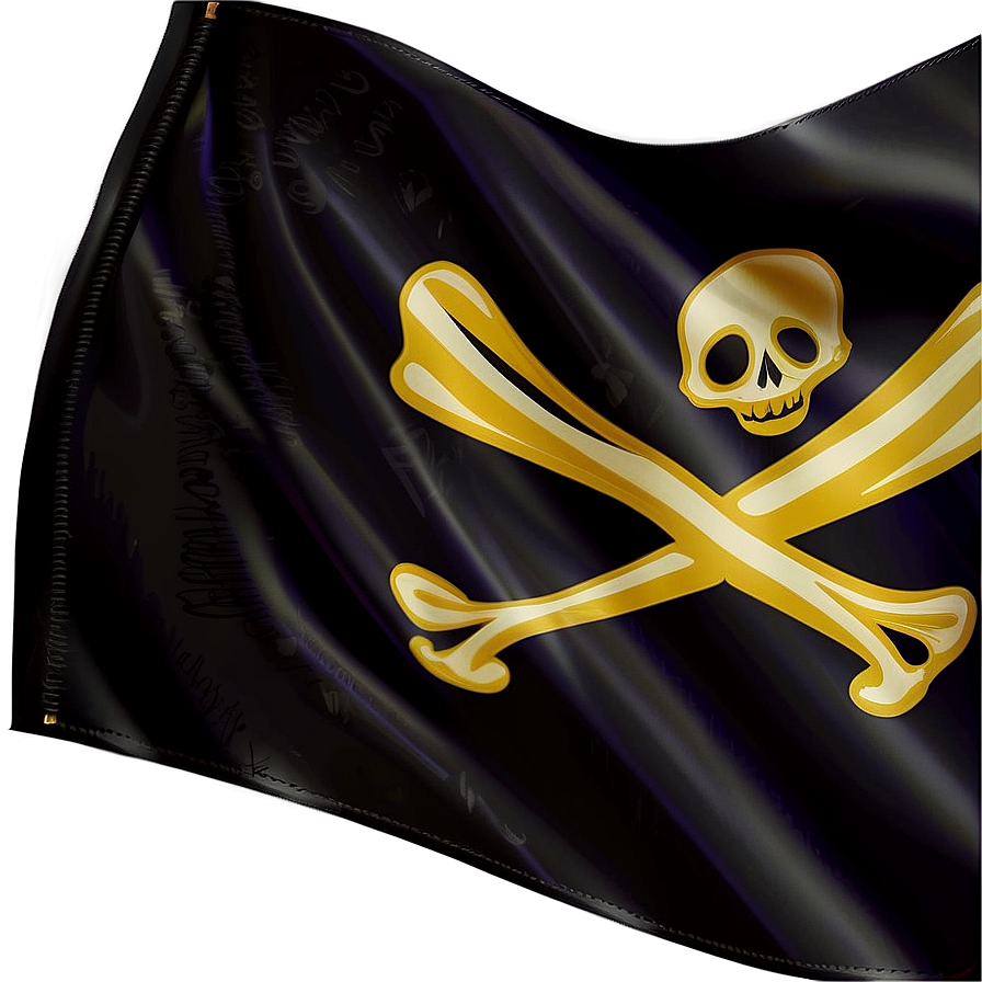 Golden Skulland Crossbones Flag