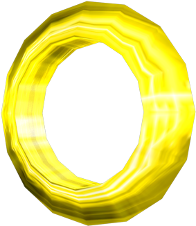 Golden Sonic Ring3 D Render