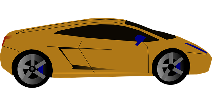 Golden Sports Car Illustration