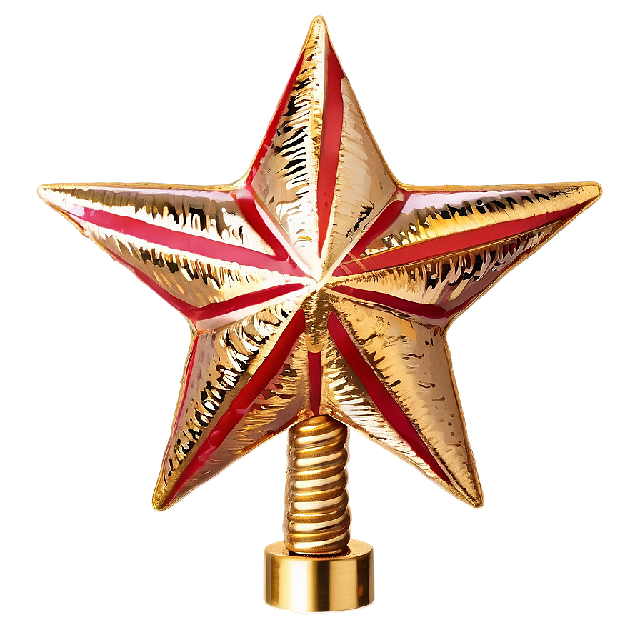 Golden Star Christmas Tree Topper Png 06262024