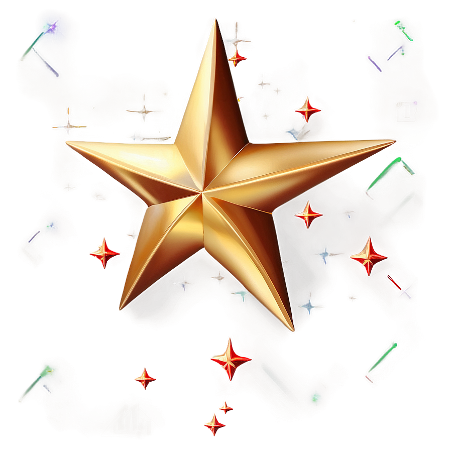 Golden Star Design Png Jdq