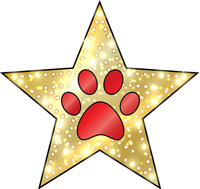 Golden Star Paw Print