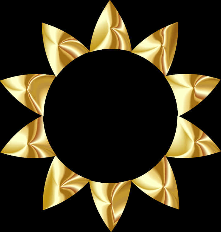 Golden Sun Graphic Transparent Background