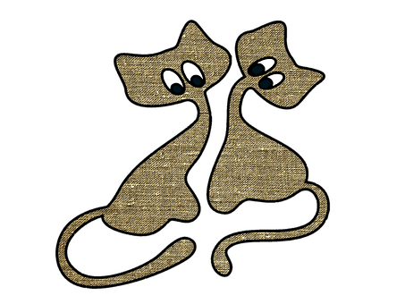 Golden Textured Cats Artwork