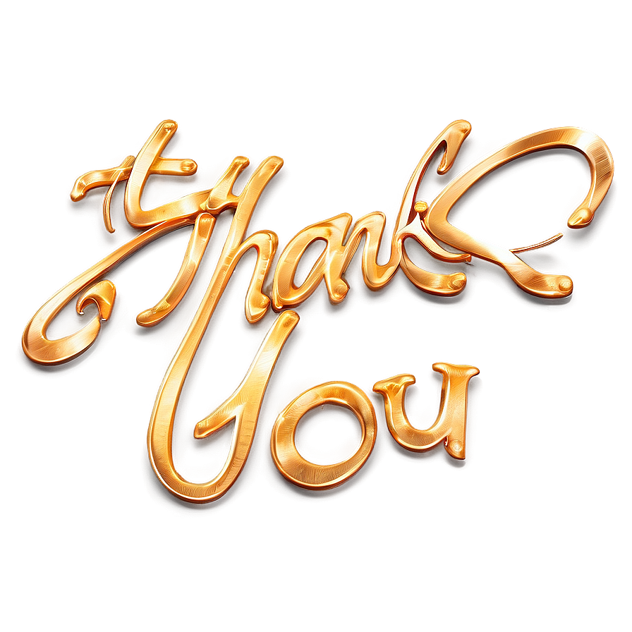 Golden Thank You Script Png 91