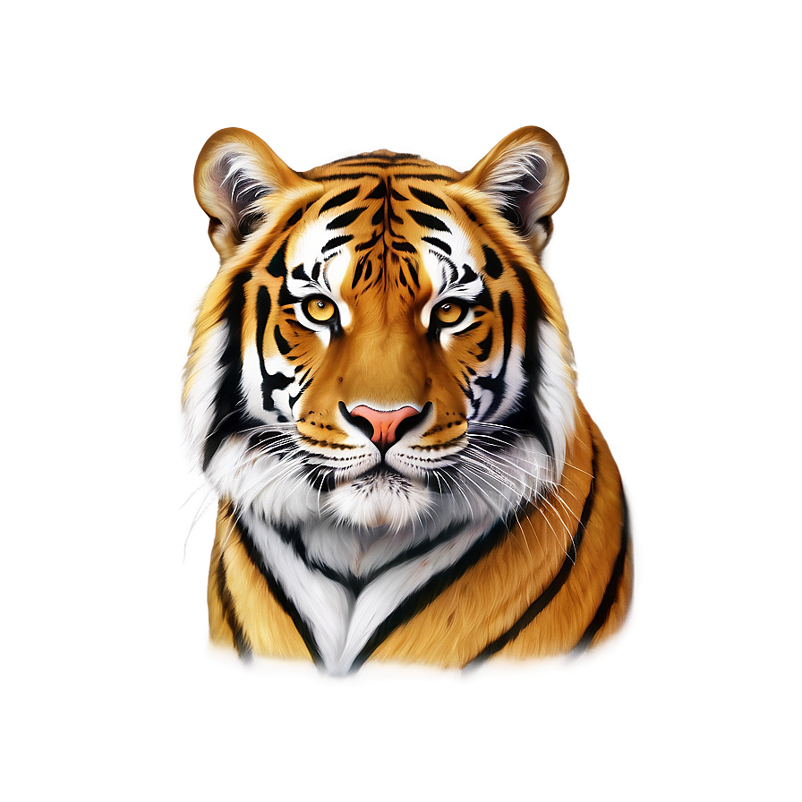 Golden Tiger Face Illustration Png Sdr