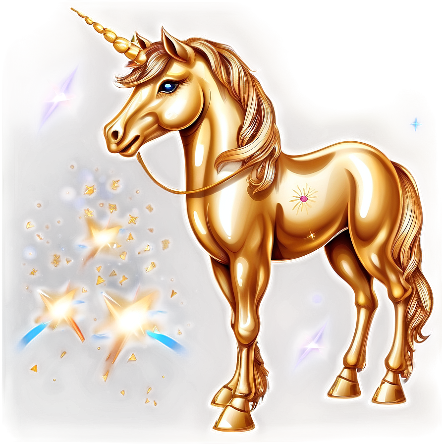 Golden Unicorn Clipart Png 7