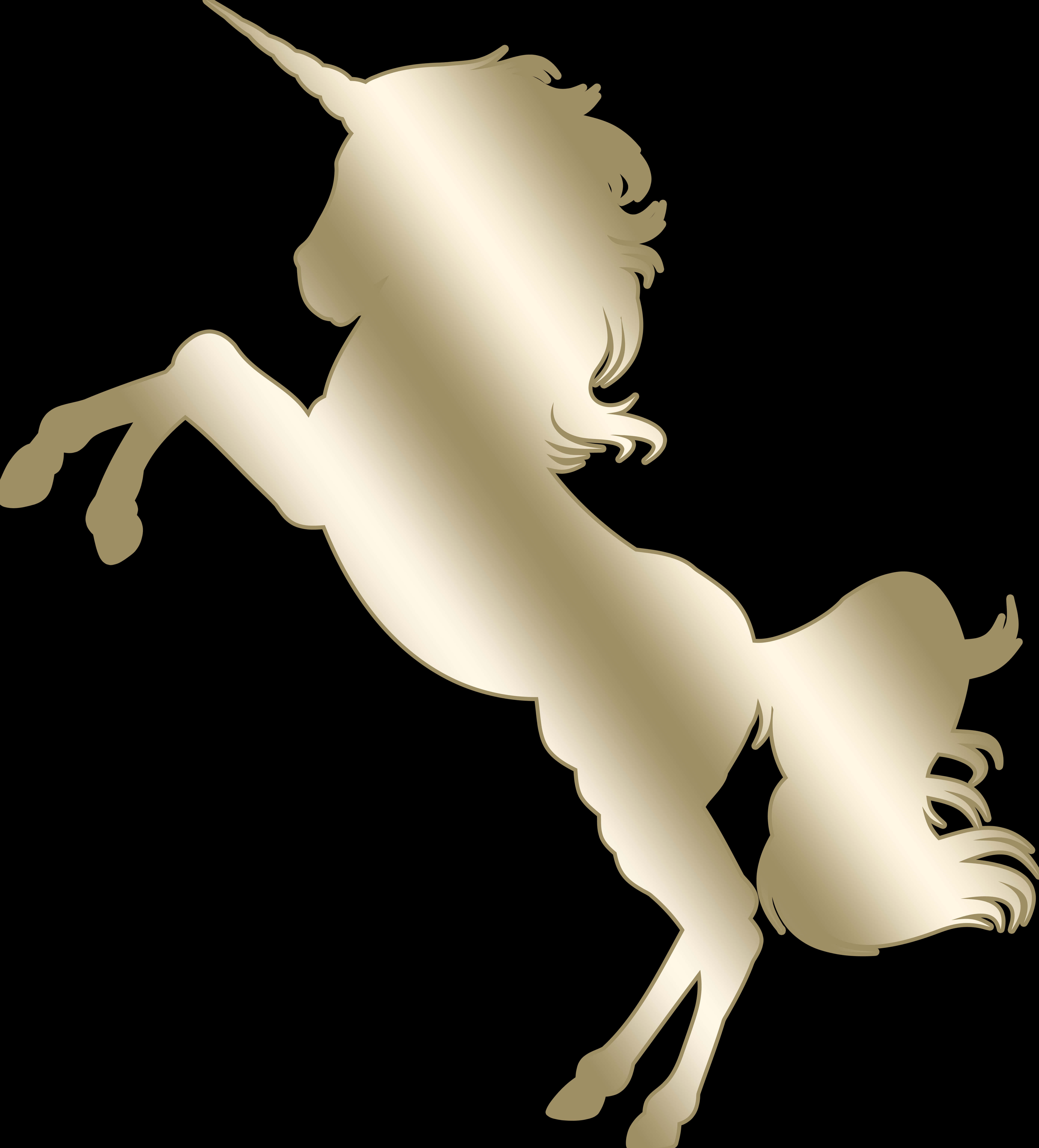 Golden Unicorn Silhouette