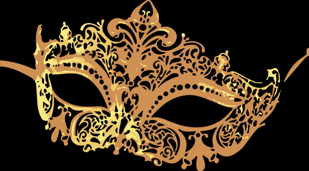 Golden Venetian Mask Design